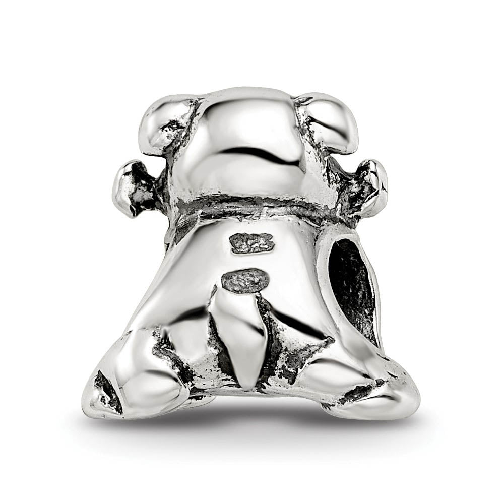 Sterling Silver Dog with a Bone Bead Charm