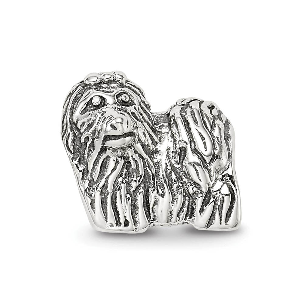 Sterling Silver Yorkshire Terrier, Dog Bead Charm