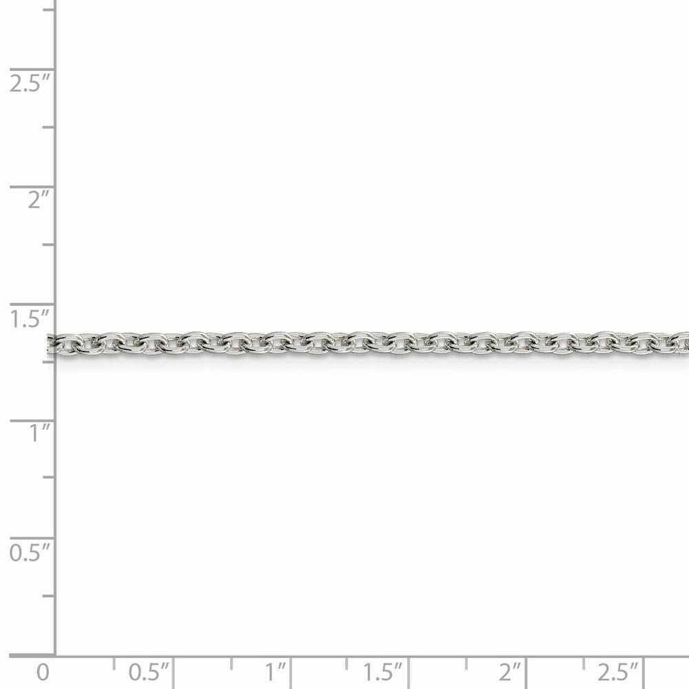 2.75mm Sterling Silver Classic Solid Cable Chain Necklace