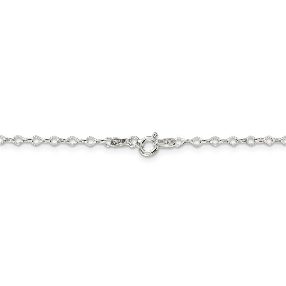 2.25mm Sterling Silver, Fancy Pendant Chain Necklace, 20 Inch