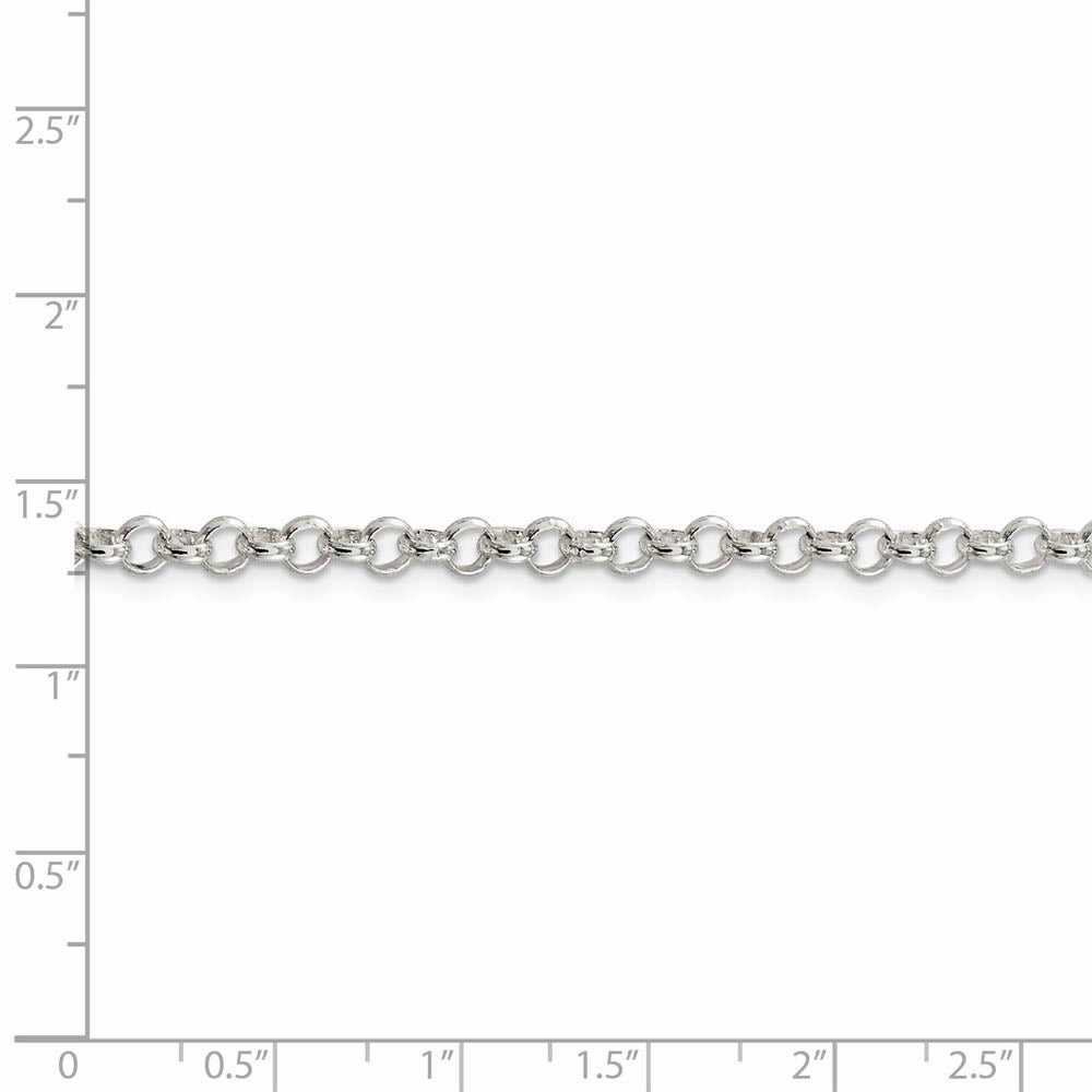 4mm Sterling Silver, Solid Rolo Chain Necklace