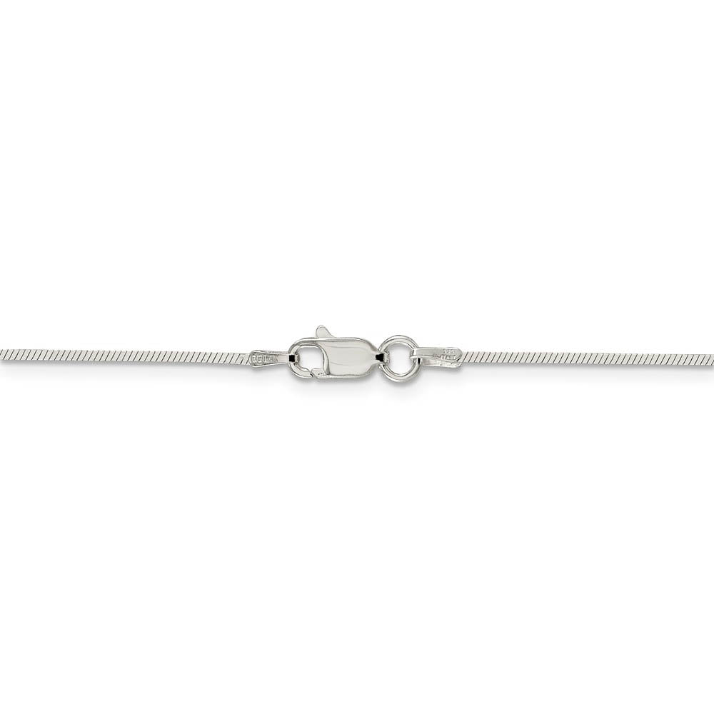 1mm Sterling Silver, Square Solid Snake Chain Necklace