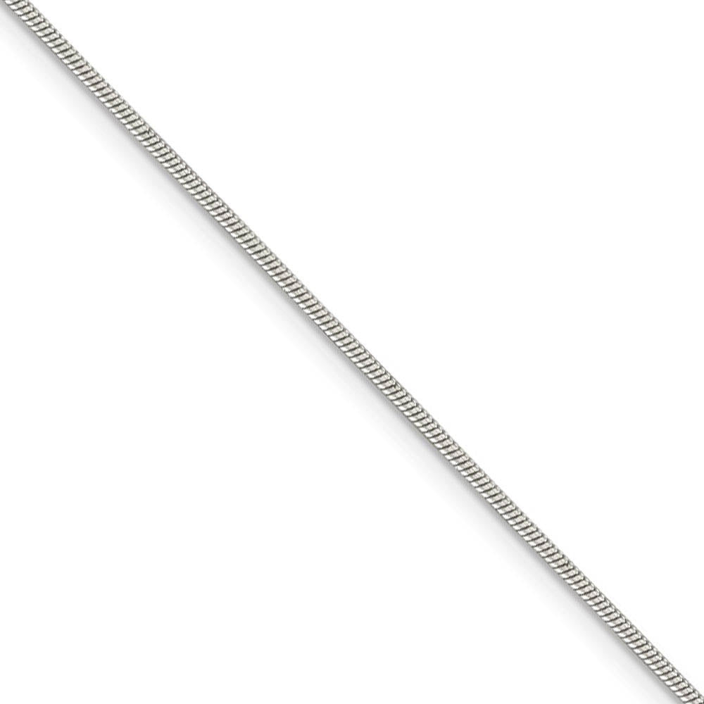 1.2mm Sterling Silver, Round Solid Snake Chain Necklace