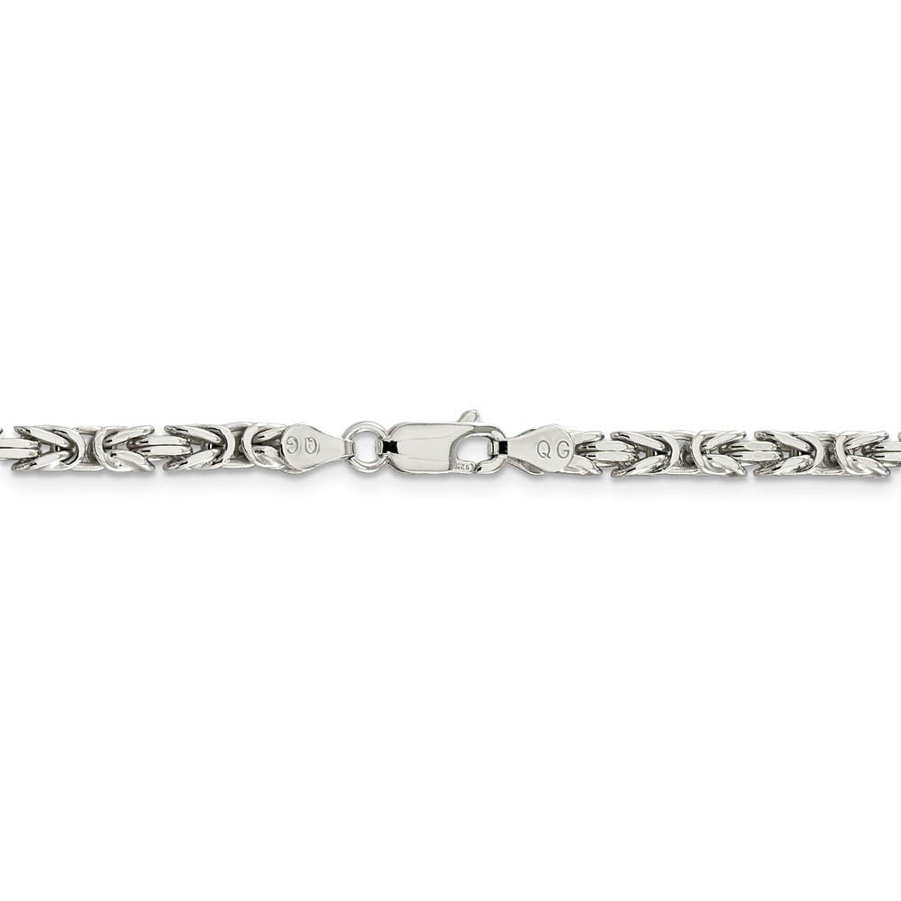 3.25mm, Sterling Silver, Solid Byzantine Chain Necklace