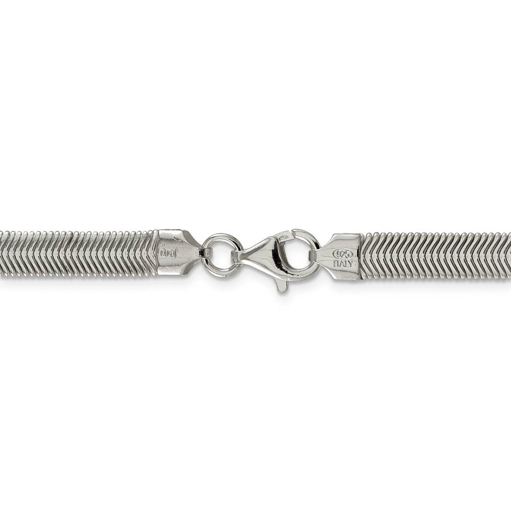 6.25mm, Sterling Silver Solid Flat Oval Snake Chain Necklace
