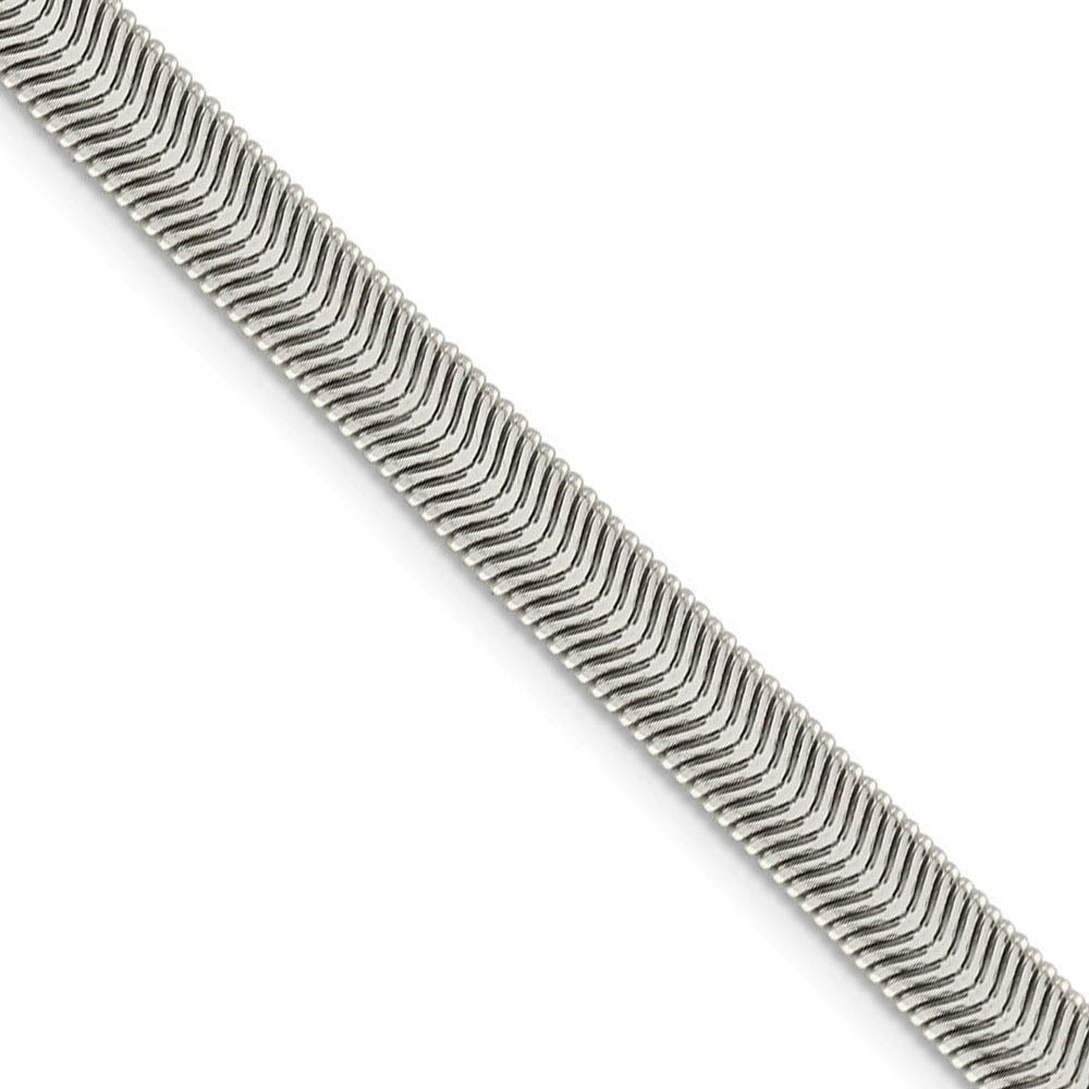 6.25mm, Sterling Silver Solid Flat Oval Snake Chain Necklace