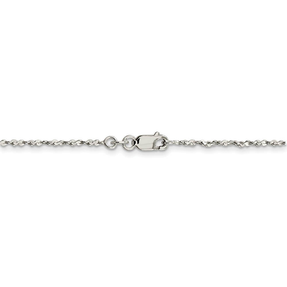 1.6mm, Sterling Silver D/C Twisted Solid Serpentine Necklace