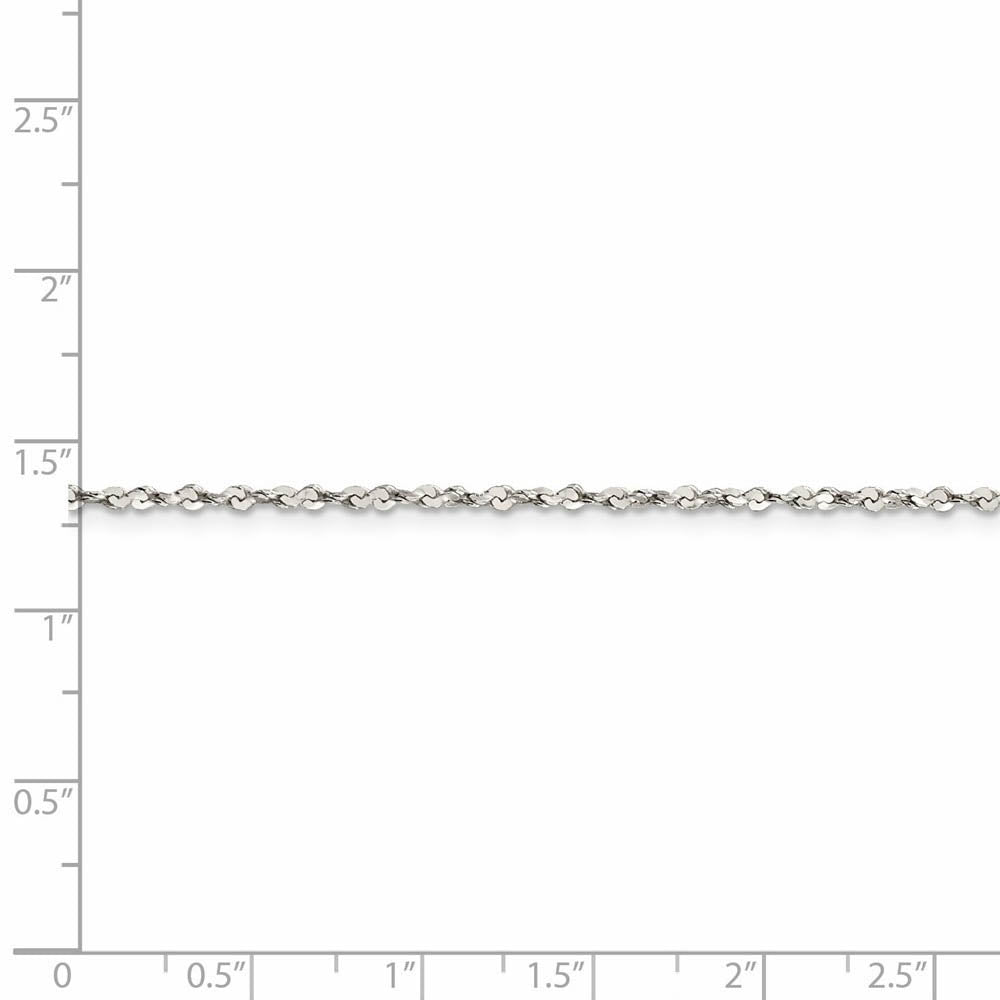 1.8mm, Sterling Silver D/C Twisted Solid Serpentine Necklace