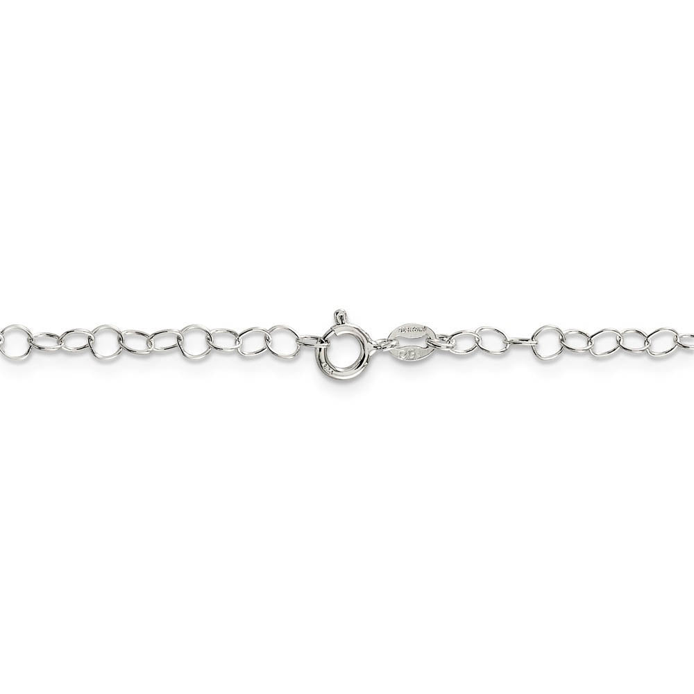 3.5mm, Sterling Silver Fancy Solid Cable Link Necklace