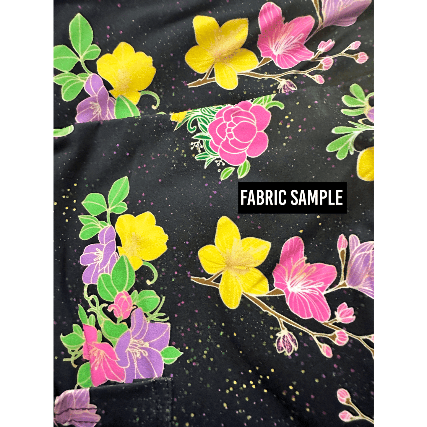 Neon Painted Flowers Full Length leggings with Pockets