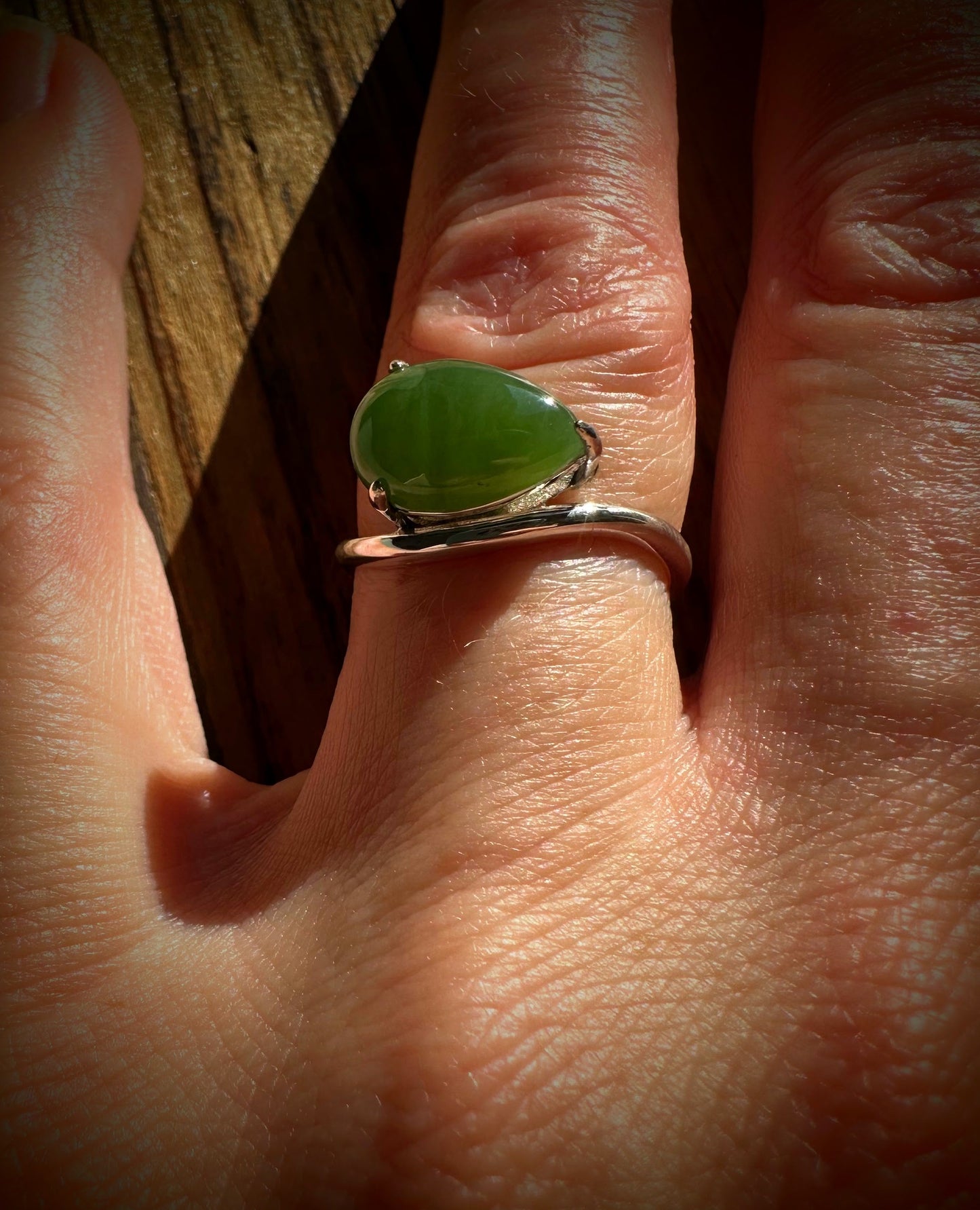 Canadian Jade and Silver Ring (sizes 5-10)