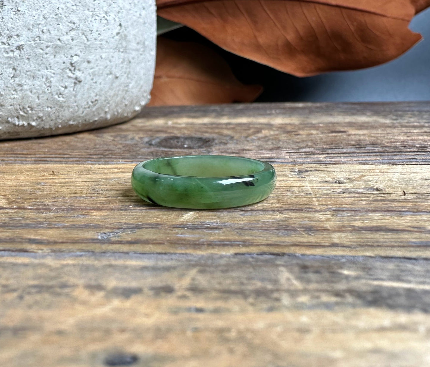 Narrow Jade Band Ring 5mm