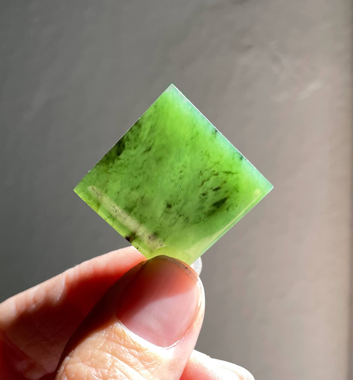 Canadian Jade Square Cabochon, 24.5 x 24.5mm(sold individually)