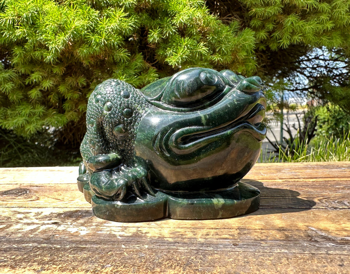 High Quality Dark Green Ogden Jade Toad* 5.25"