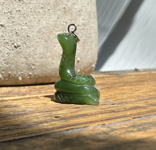 Jade Snake Pendant - 1"