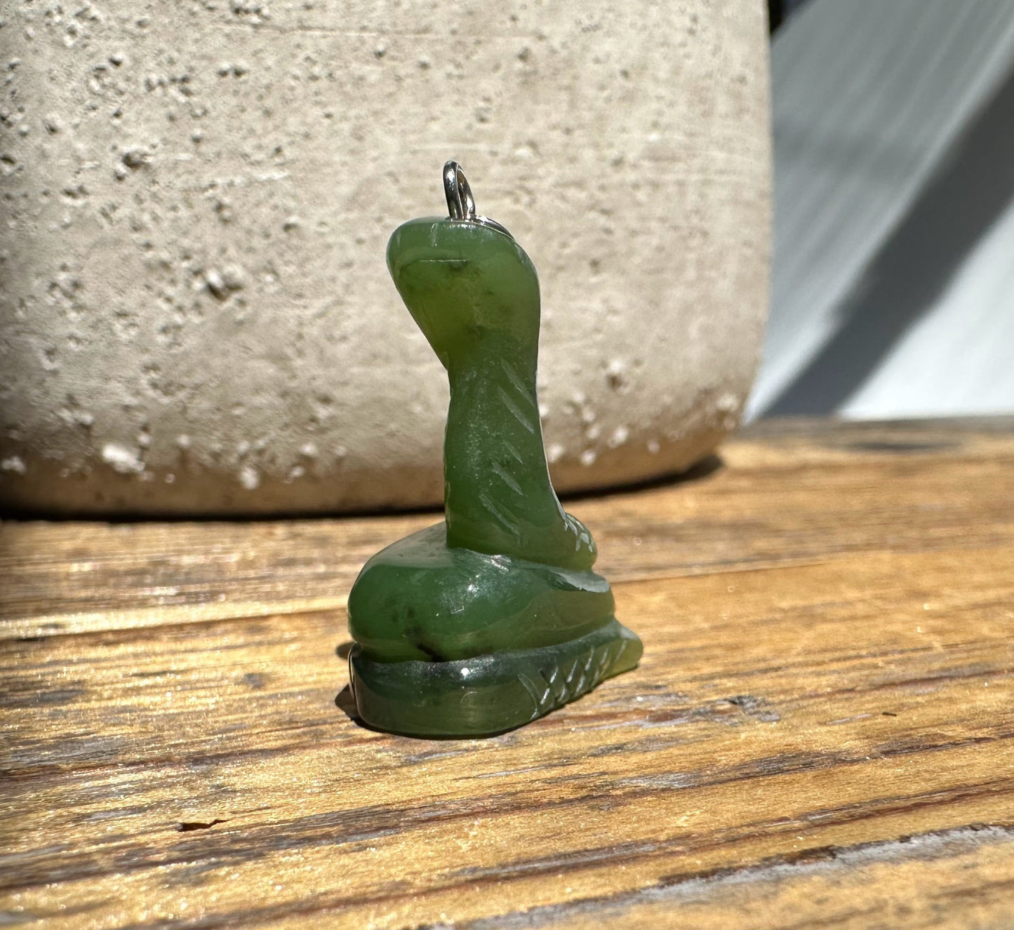 Jade Snake Pendant - 1"