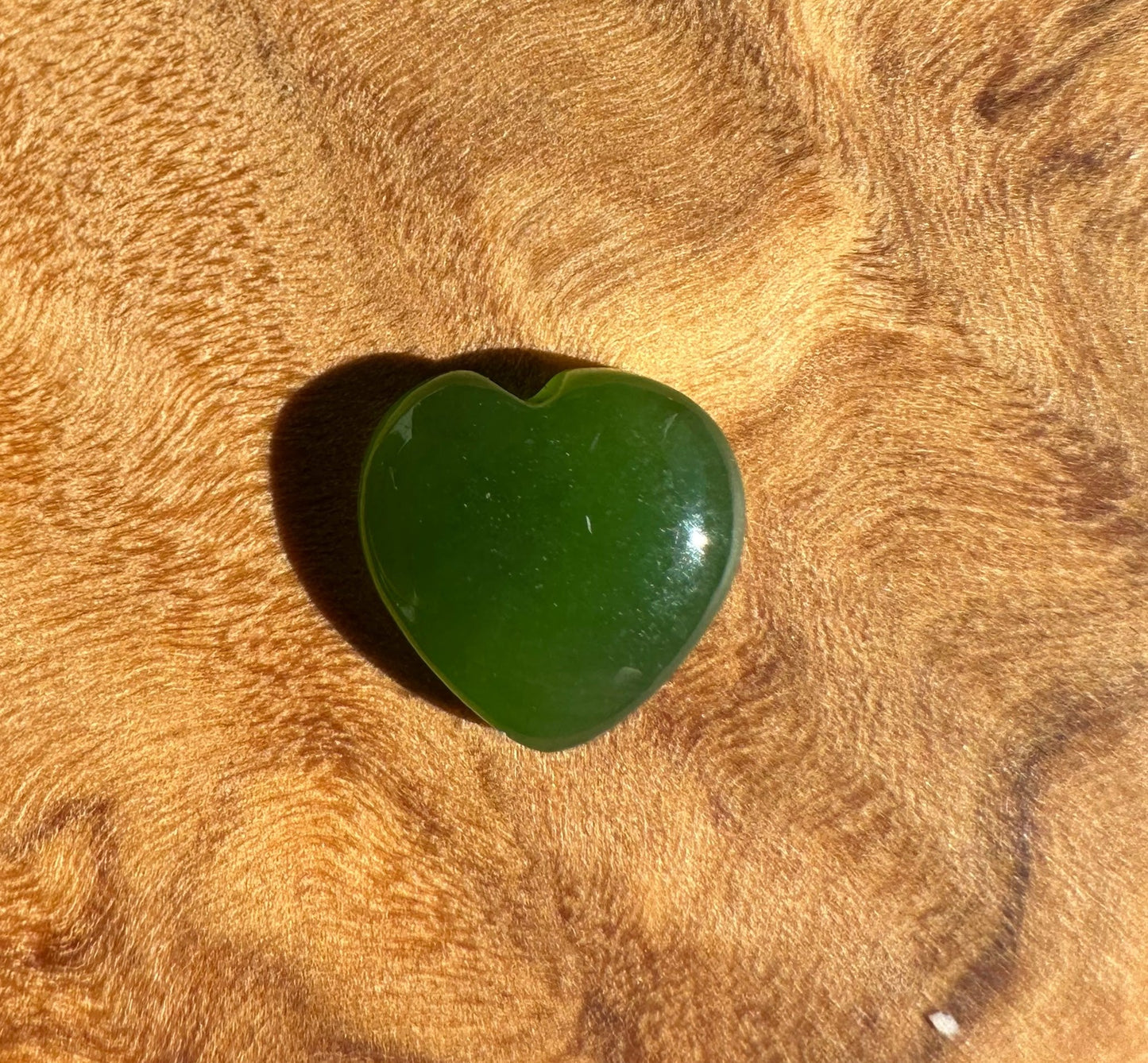 Dark Green Jade Heart Cabochon - 8mm