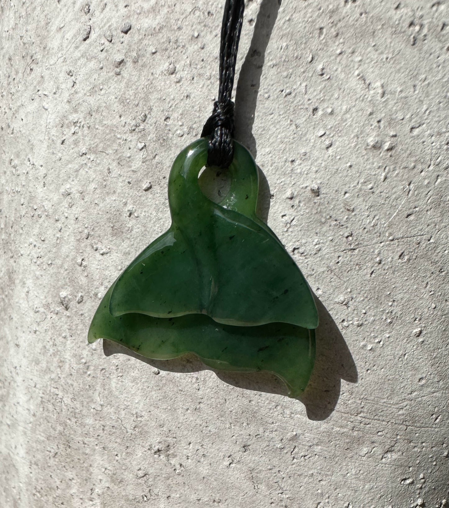 Jade Whale Tail Pendant, 33mm