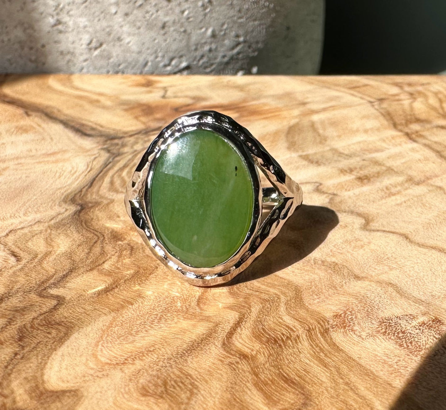 Canadian Jade and Silver Ring (sizes 6-9)