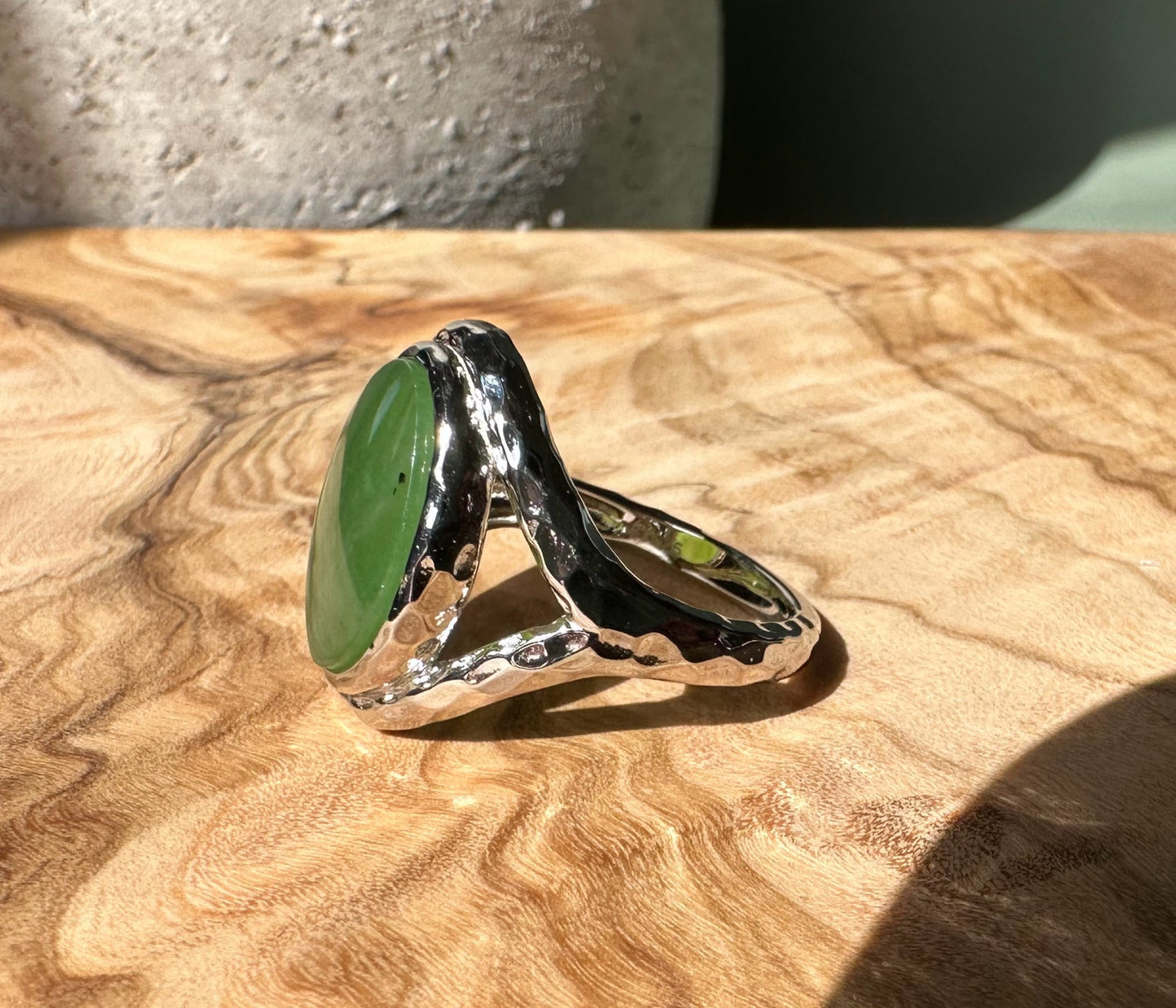Canadian Jade and Silver Ring (sizes 6-9)