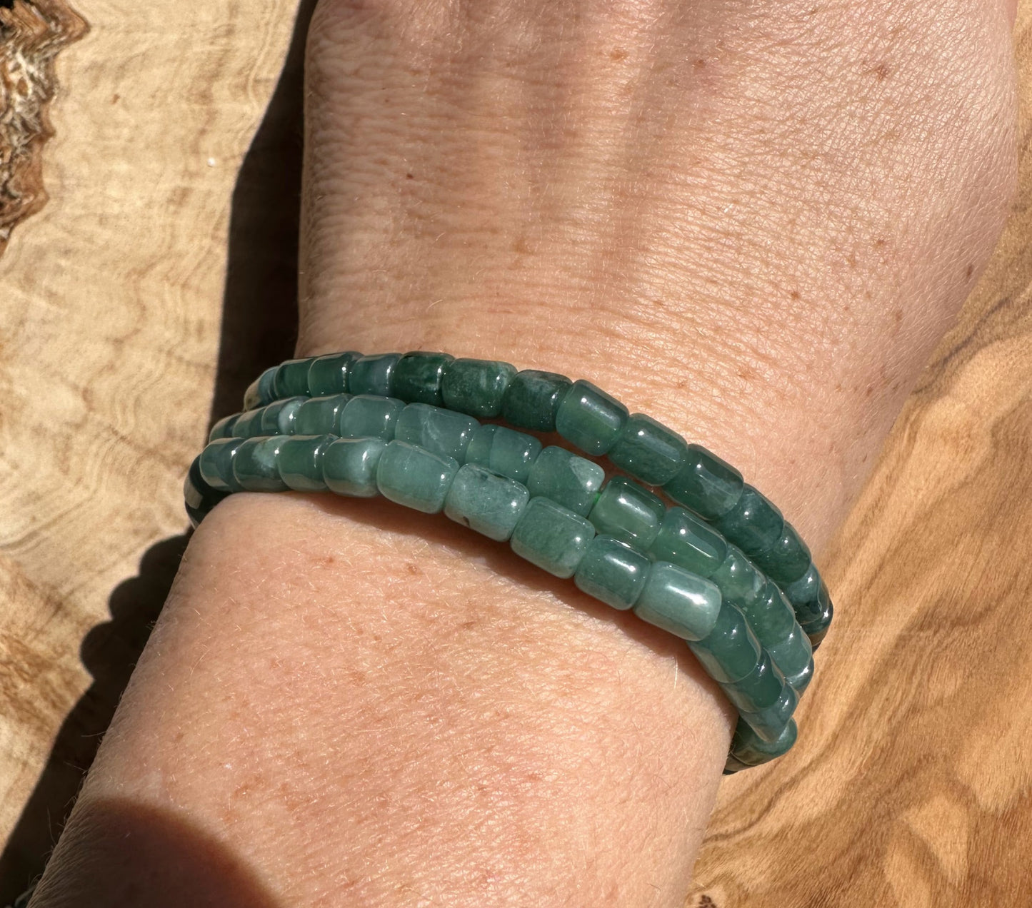 Guatemalan Jadeite Column Bead Bracelet