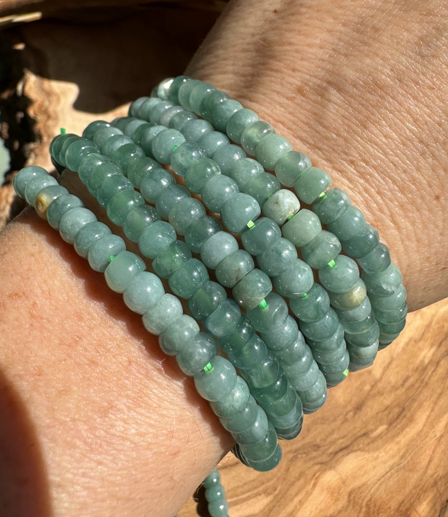 Guatemalan Jadeite Rondelle Bead Bracelet - Bracelets Sold Individually