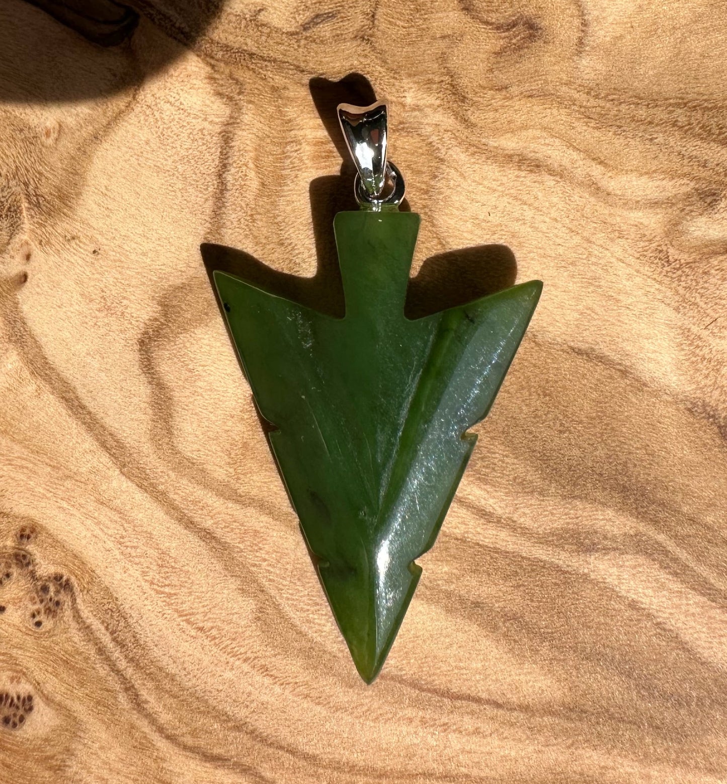 Canadian Jade Arrow Pendant, 31mm