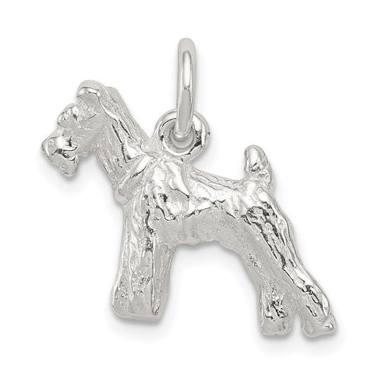Sterling Silver 3D Schnauzer Dog Charm or Pendant