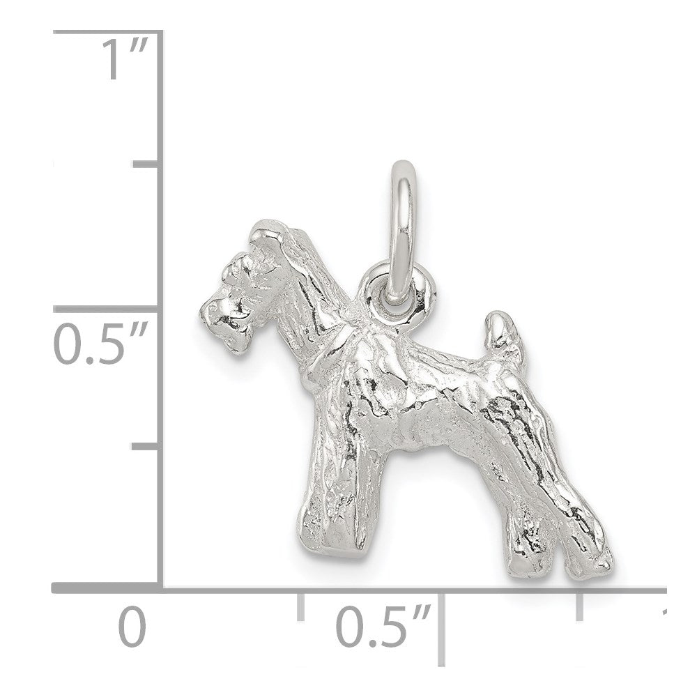 Sterling Silver 3D Schnauzer Dog Charm or Pendant