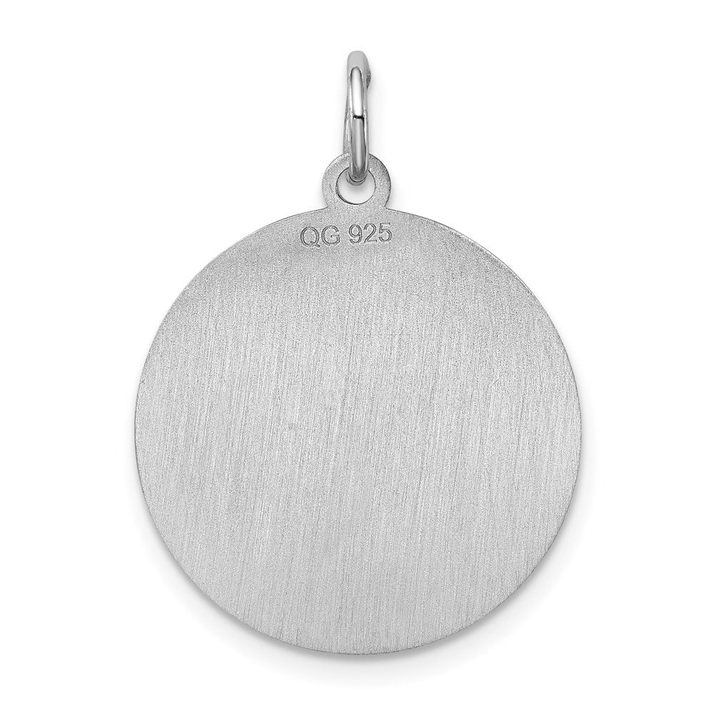 Sterling Silver Laser Etched Cairn Terrier Dog Pendant, 19mm