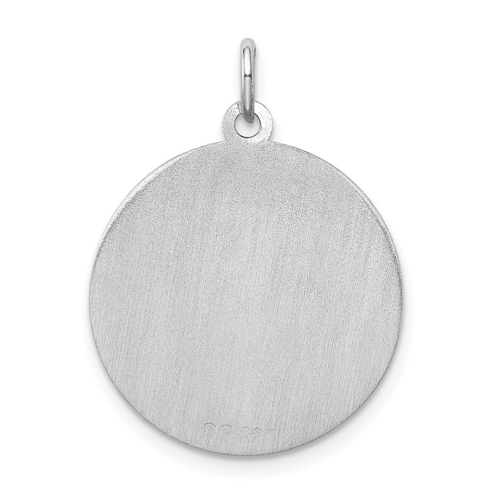 Sterling Silver Laser Etched German Shepherd Dog Pendant, 19mm