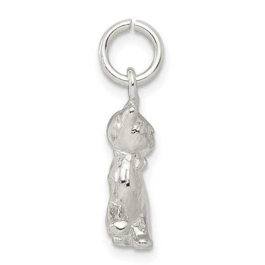 Sterling Silver 3D Polished Cat Charm or Pendant