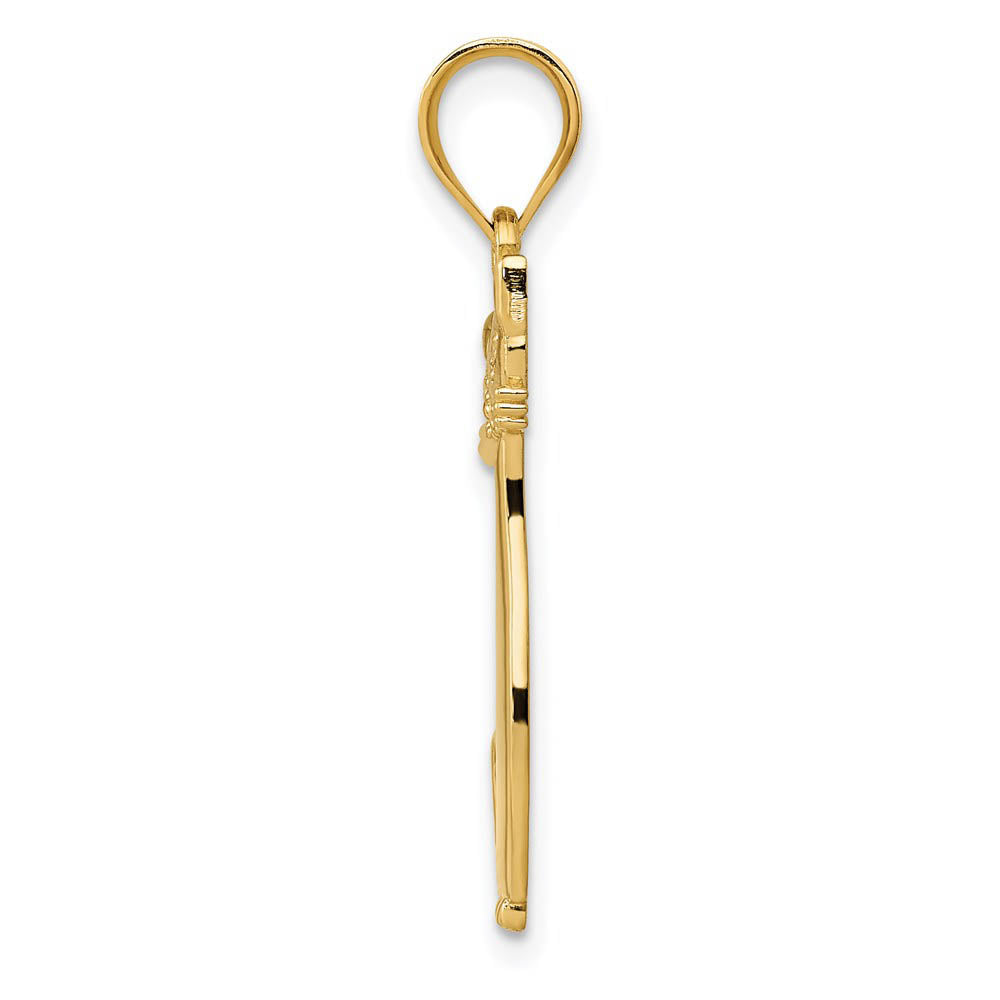 14k Yellow Gold & .01 Ctw (I-J, I2) Diamond Cat Pendant