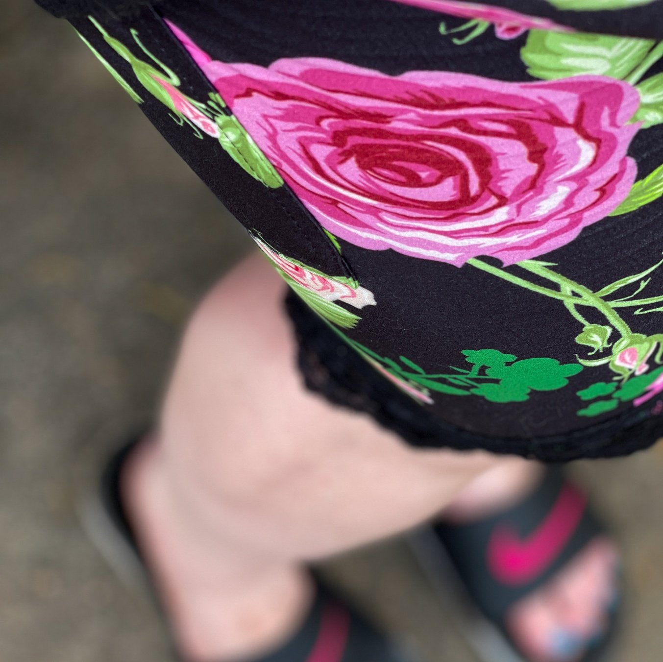 Rose Garden Shorts with Black Lace