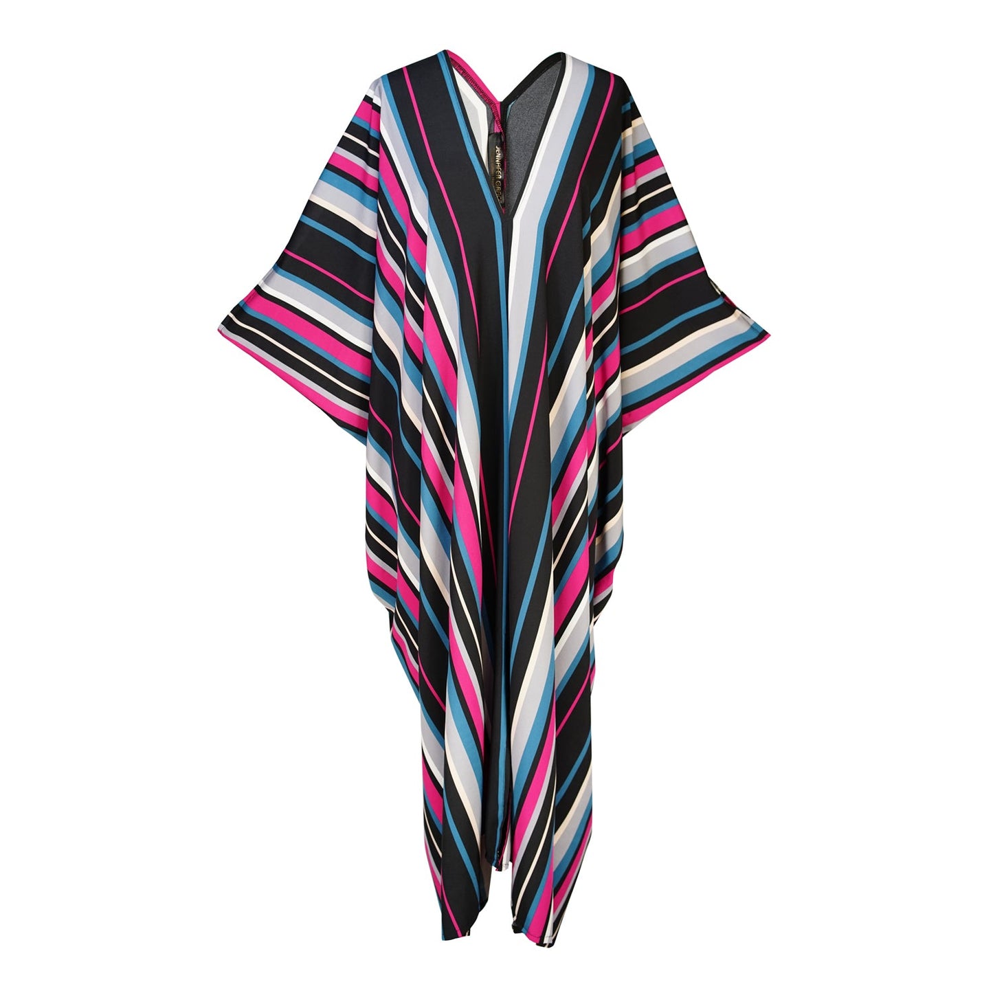 Raspberry Stripe Caftan Kaftan Dress