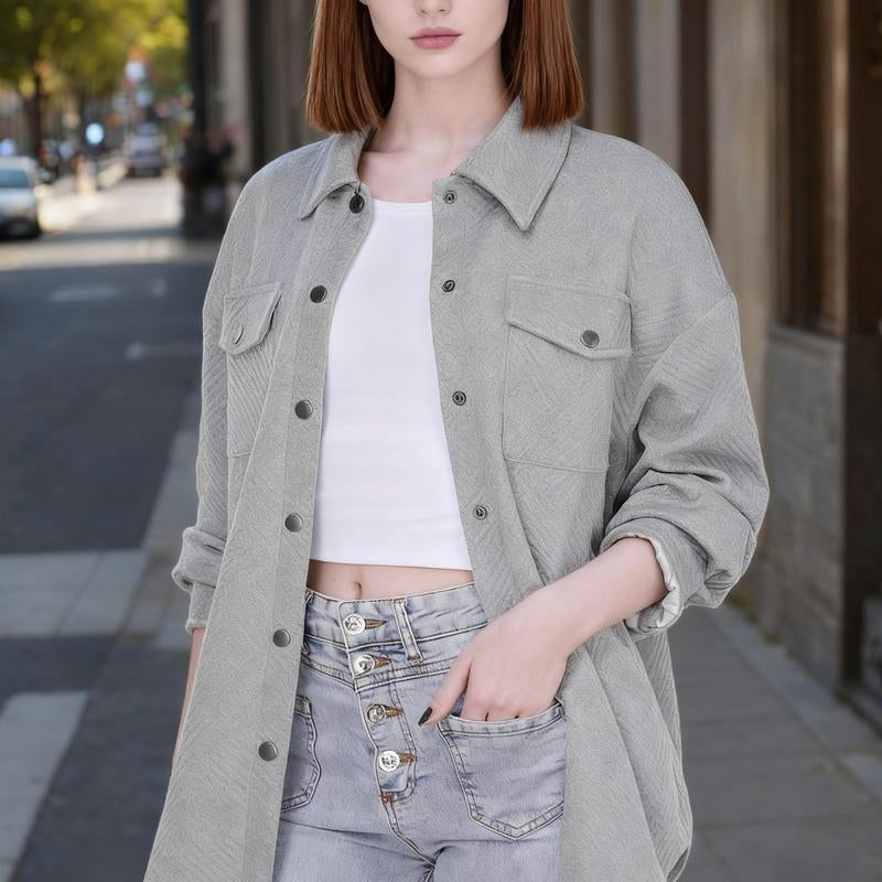 Live Women'S Flannel Shacket Jacket with Pockets Casual Fall Coat Long Sleeve Button down Collared Winter Clothes Fit Chic Outfits