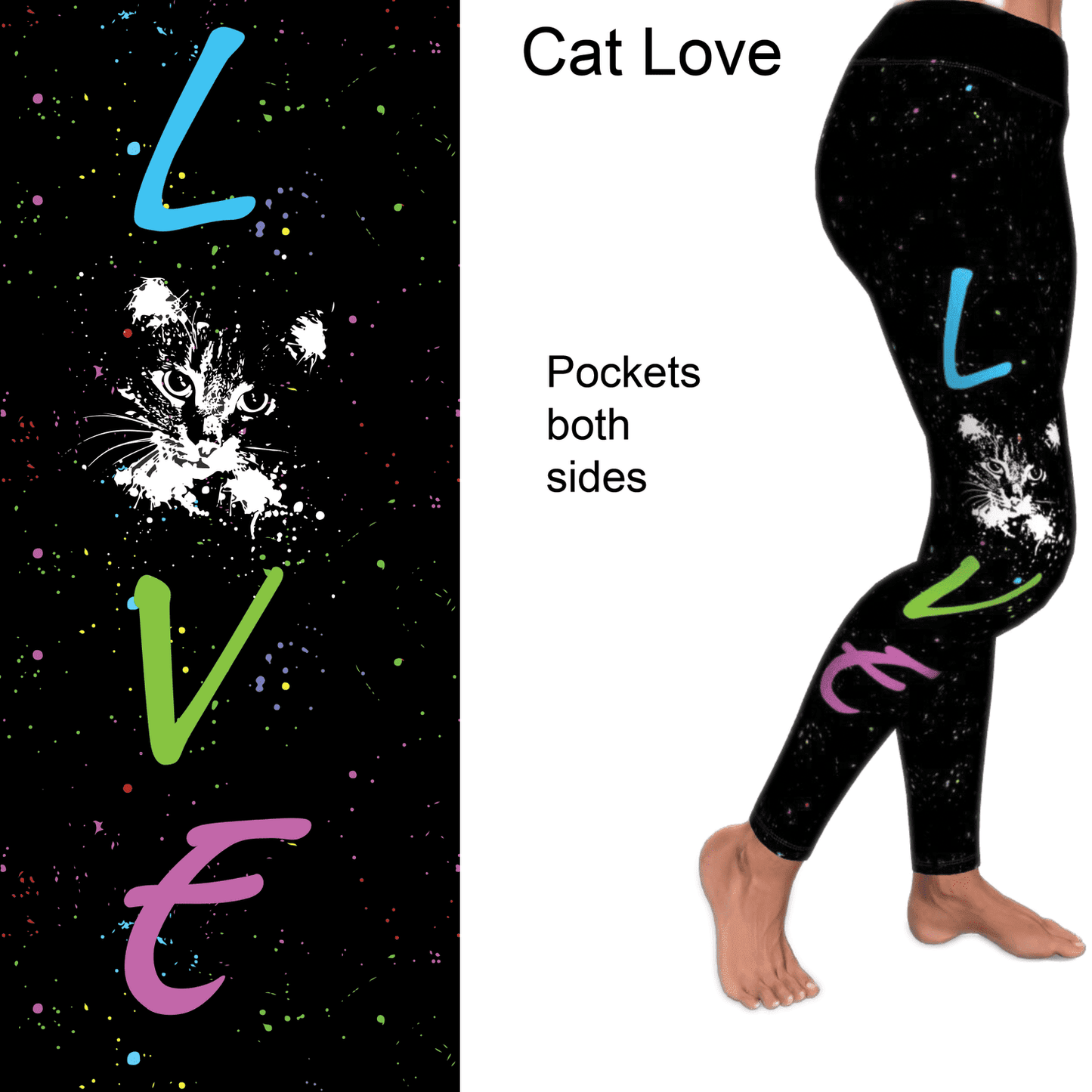 Cat Love Multicolor with Pockets