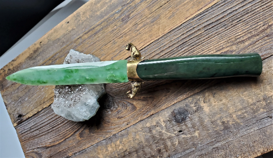 Siberian Nephrite Jade Knife, 10.25 inches