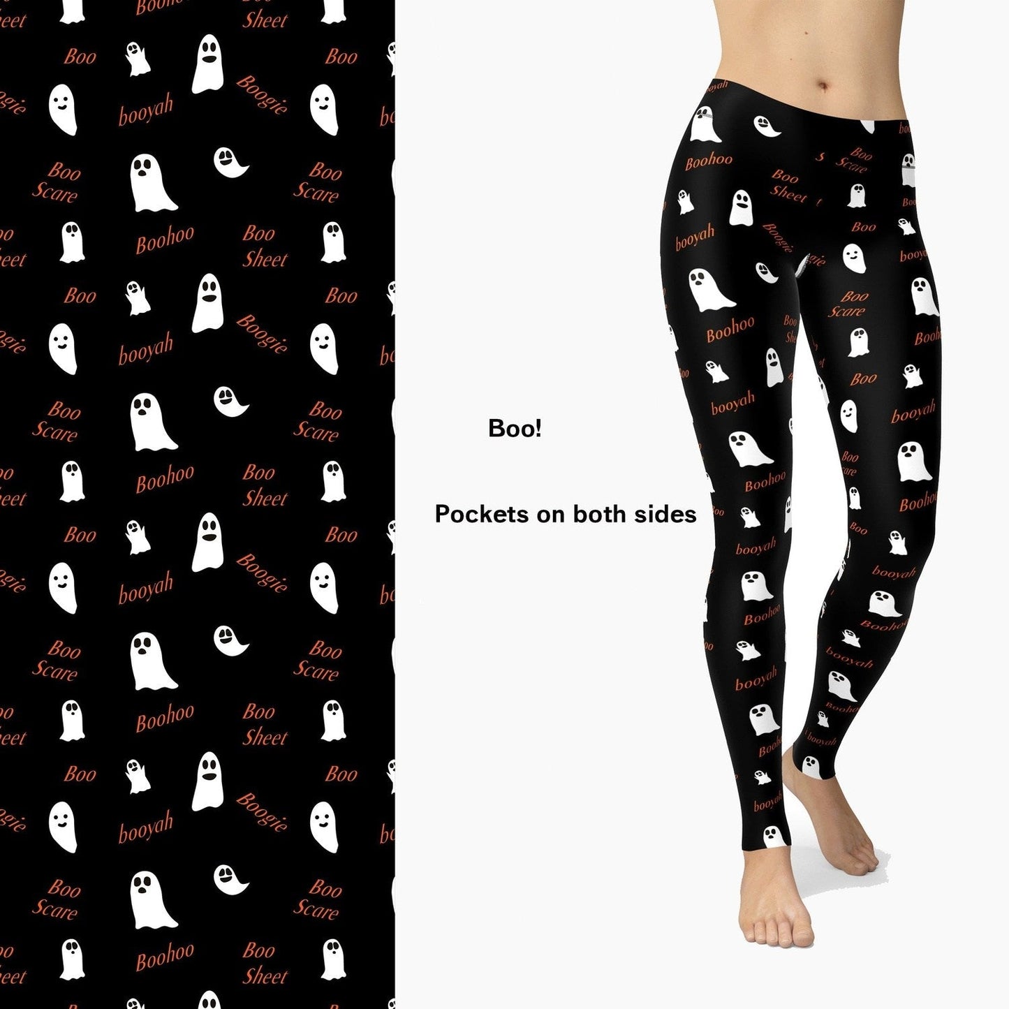 Ghosts with Attitude Full Length Leggings with Pockets