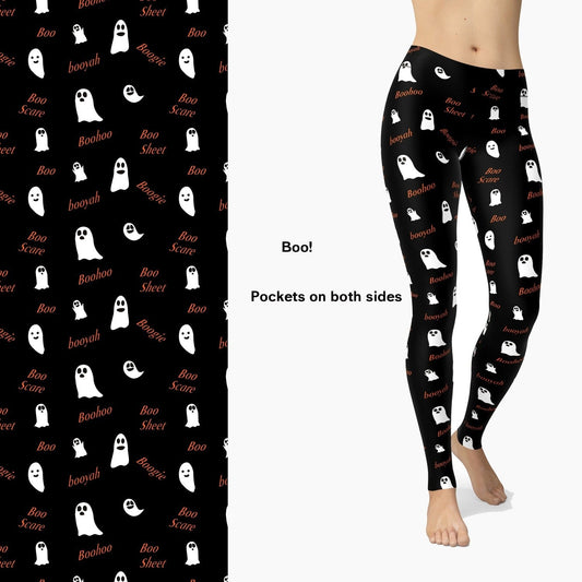 Ghosts with Attitude Full Length Leggings with Pockets