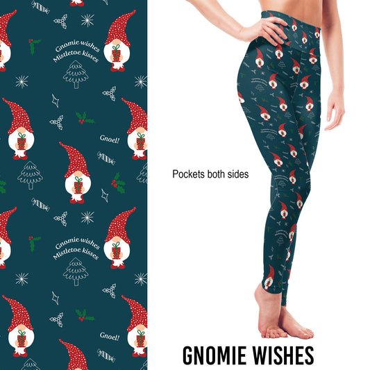 Gnomie Wishes Christmas Leggings with Pockets -  Pre-Order