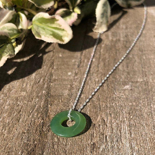 Jade Donut (PI) Pendant, 15mm