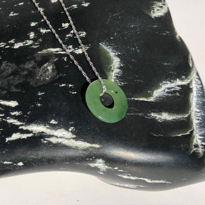 Jade Donut (PI) Pendant, 15mm