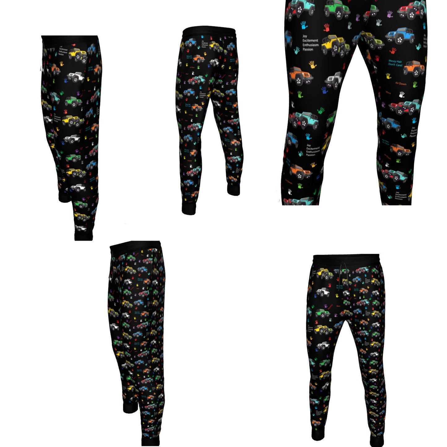 Jeeper Joggers 4x4 Vehicles Jeeper - Jeeper Wave - Jeeper Life - Jeeper Pants - Stacked Jeeper Print -