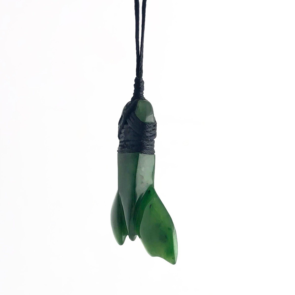 Jade Whale Tail Pendant, 1.5"