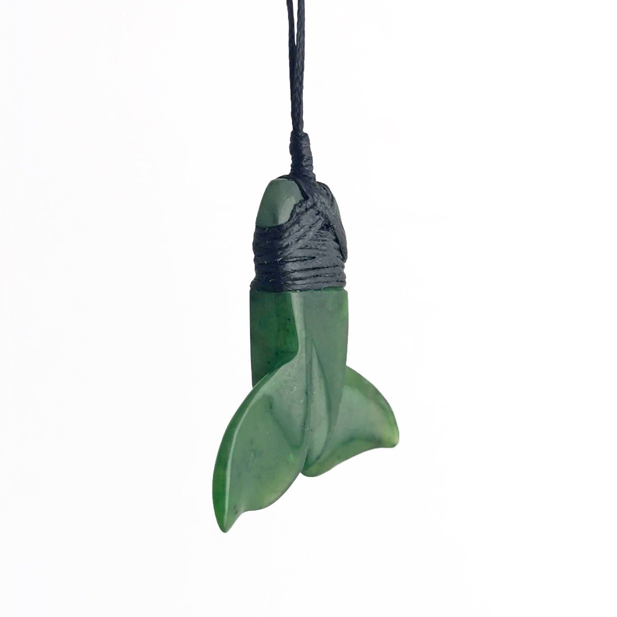 Jade Whale Tail Pendant, 1.5"
