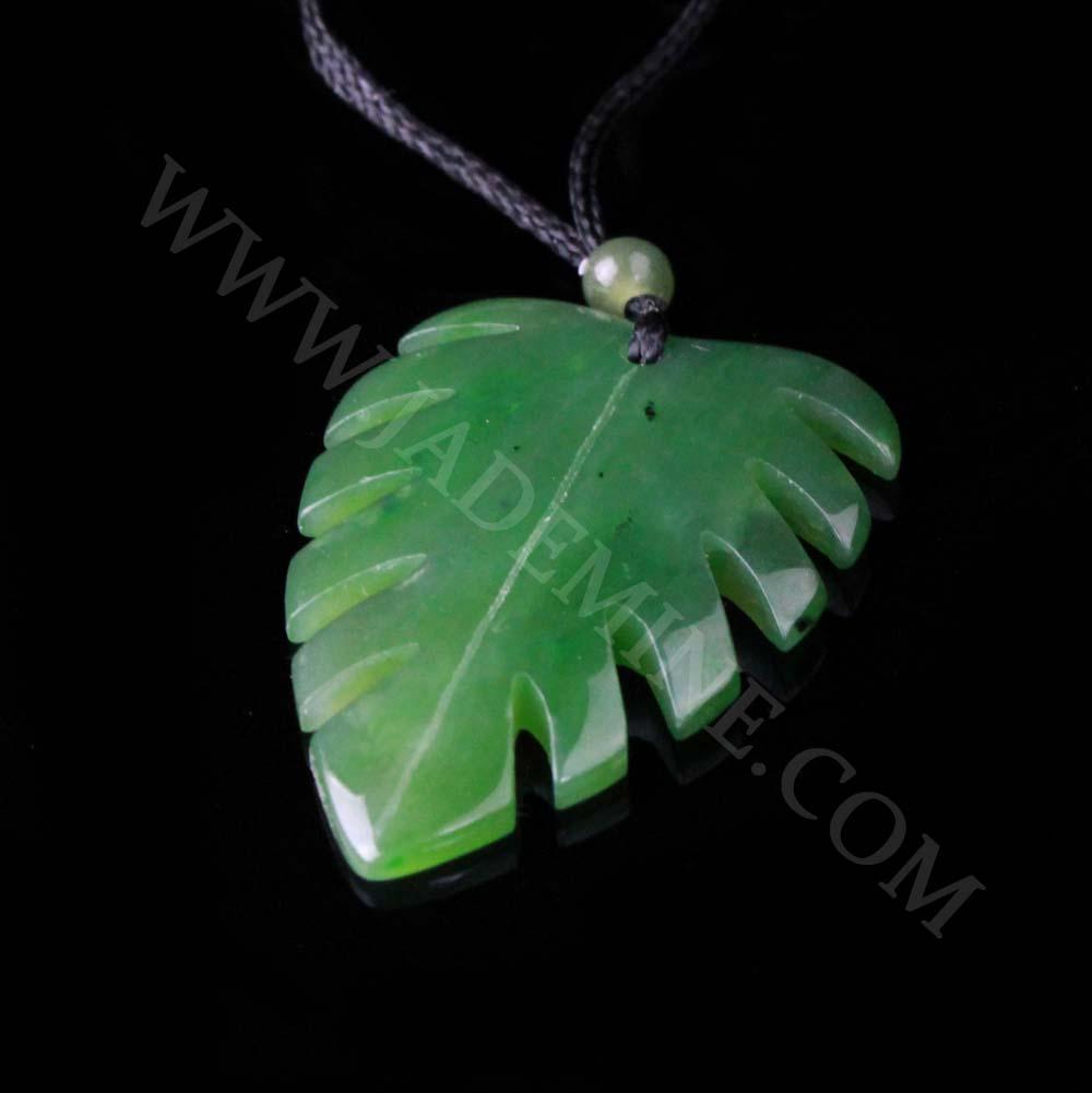 Jade Monstera Leaf Pendant