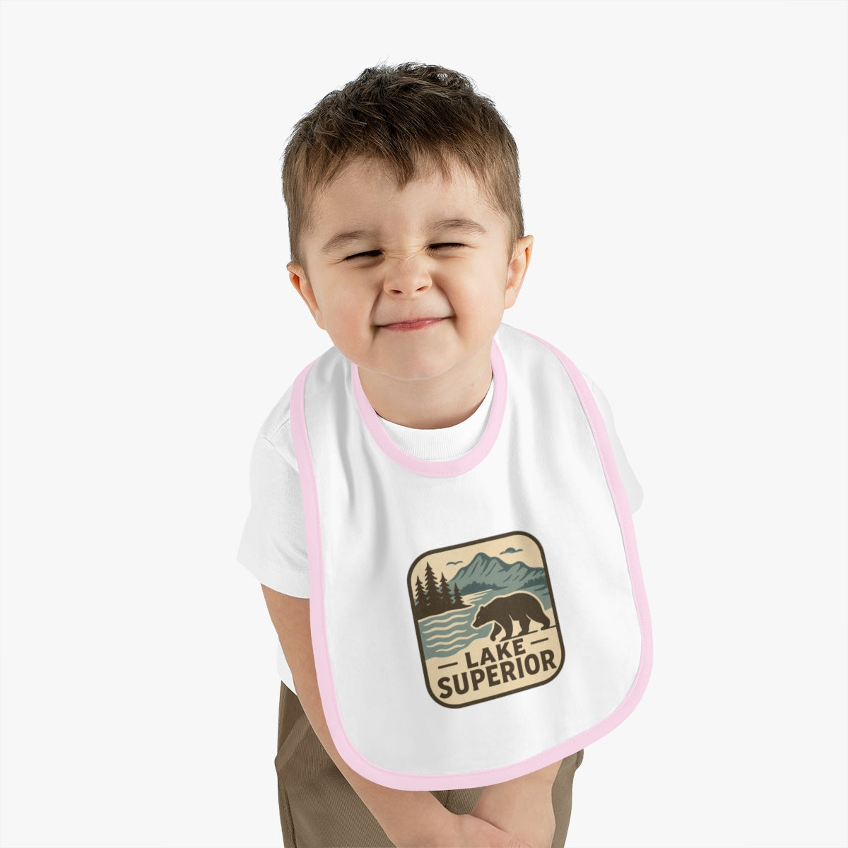 Lake Superior Baby Contrast Trim Jersey Bib