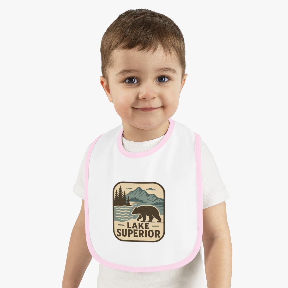Lake Superior Baby Contrast Trim Jersey Bib