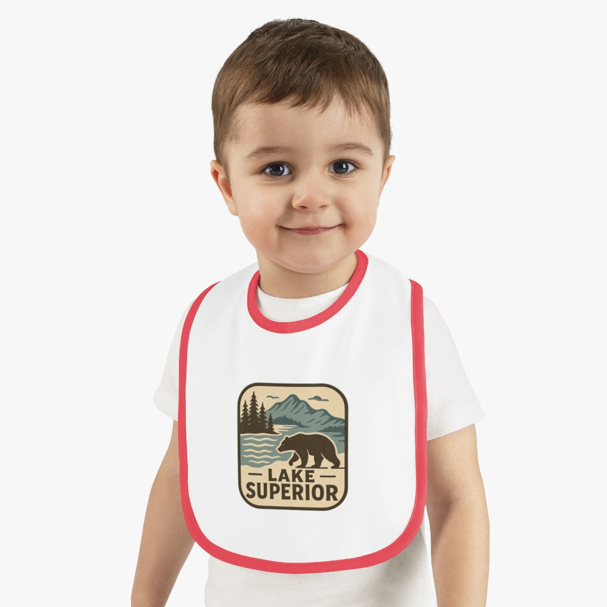 Lake Superior Baby Contrast Trim Jersey Bib